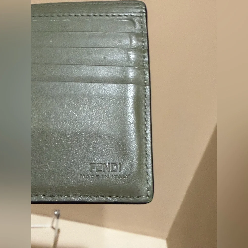 Fendi Olive Green Monster Eyes Bifold Wallet 2018